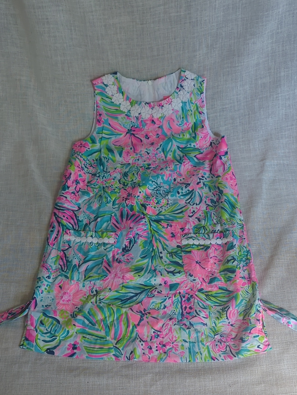 Lilly Pulitzer Girls' Pink & Green Tropical Shift Dress
